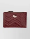 Gucci Quilted Gg Marmont Card Holder Accessory In Burgundy