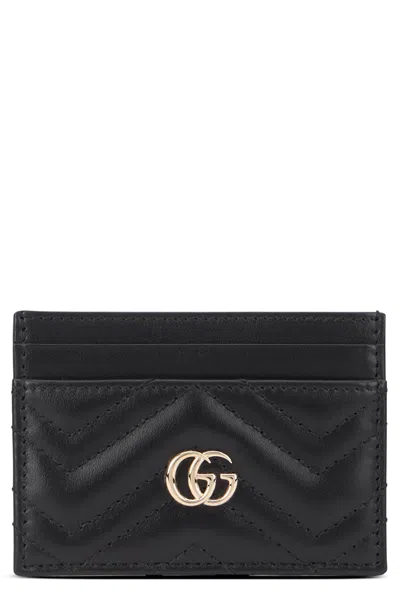 Gucci Quilted Leather Compact Wallet 7x10 Cm In Black