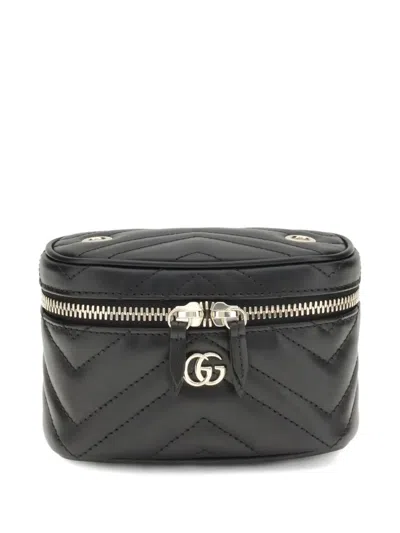 Gucci Quilted Leather Makeup Bag In Black