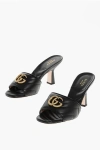 Gucci Quilted Leather Open Toe Mules With Spool Heel 8cm In Black