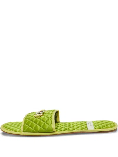 Pre-owned Gucci Quilted Leather Slides