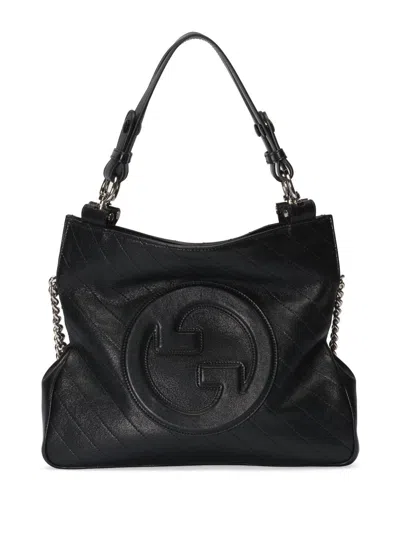 Gucci Quilted Leather Tote Handbag With Removable Strap For Women In Black
