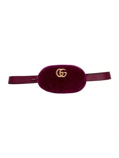 Pre-owned Gucci Quilted Marmont Small In Purple
