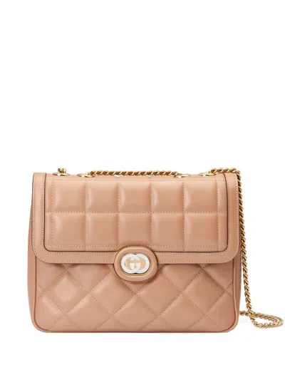 Gucci Quilted Mini Handbag In Camelia