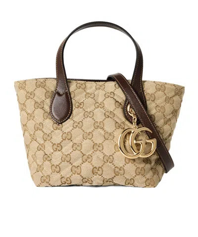 Gucci Quilted Mini Tote In Nude