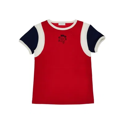 Gucci R. Men Little Miss Embroidery T-shirt Kids In Red