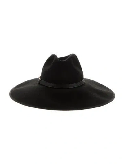 Pre-owned Gucci Rabbit Felt 1955 Horsebit Hat In Black