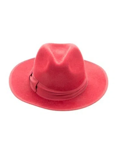 Pre-owned Gucci Rabbit Felt Fedora In Burgundy