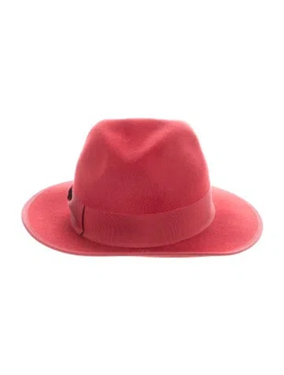 Pre-owned Gucci Rabbit Felt Fedora W/tags In Red