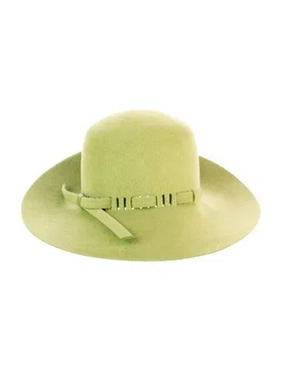 Pre-owned Gucci Rabbit Fur Fedora Hat W/tags In Green