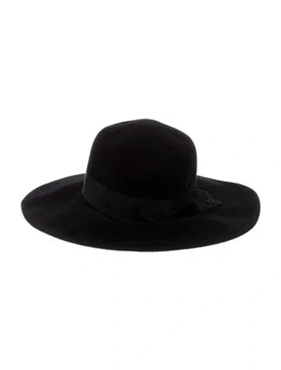 Pre-owned Gucci Rabbit Fur Wide Brim Hat In Black