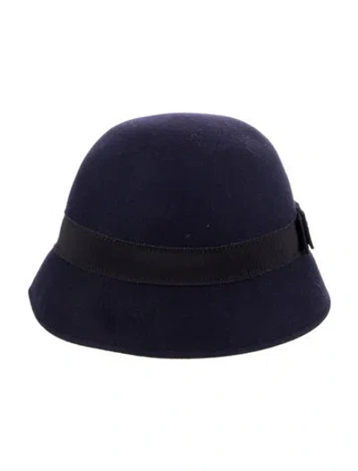 Pre-owned Gucci Rabbit Hair Hat In Blue