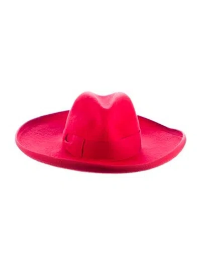 Pre-owned Gucci Rabbit Wide Brim Hat In Red