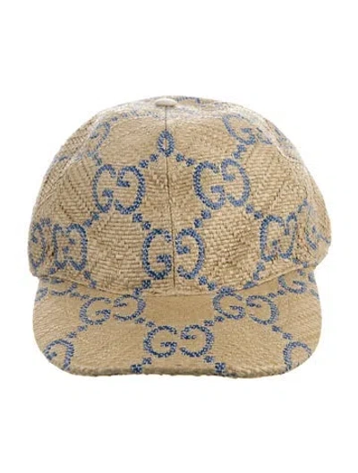 Pre-owned Gucci Raffia Baseball Hat
