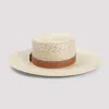 Gucci Raffia Hat Leather Strap In Naturale Brown