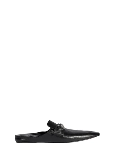 Gucci Ragazzo Flat In Calf Leather With Horsebit Detail In Black