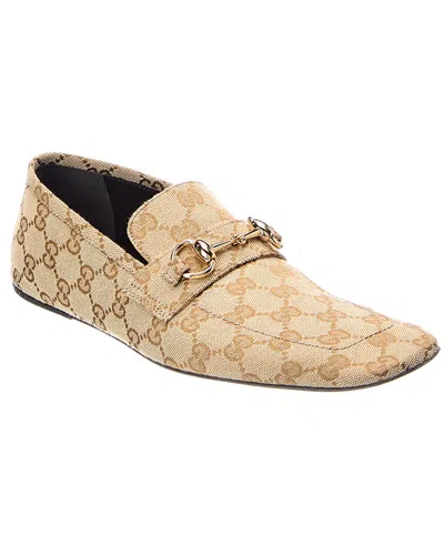 Gucci Ragazzo Gg Supreme Canvas & Leather Loafer In Brown