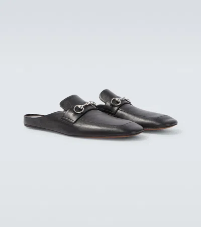 Gucci Ragazzo Leather Mules In Black