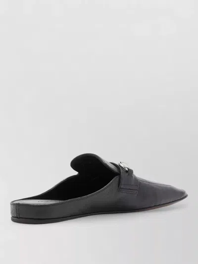 Gucci Ragazzo Square Toe Mules Metallic Hardware In Black