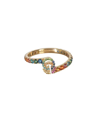 Gucci Rainbow Gg Metal Ring In Gold