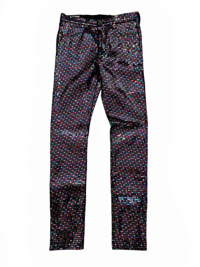 Pre-owned Gucci Rainbow Sparkle Sequin Skinny Denim Jean In Multi