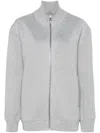 Gucci Raised-logo Zip-up Cardigan In Grau