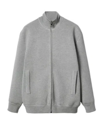 Gucci Cardigan Stand Collar Wool Blend In Grey