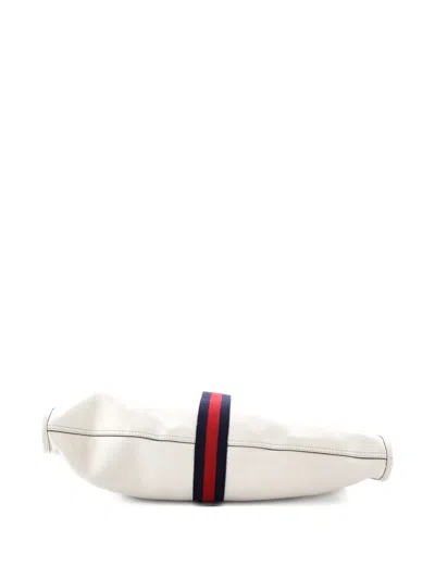 Pre-owned Gucci Rajah Chain Leather Large Tote Bag In Neutral