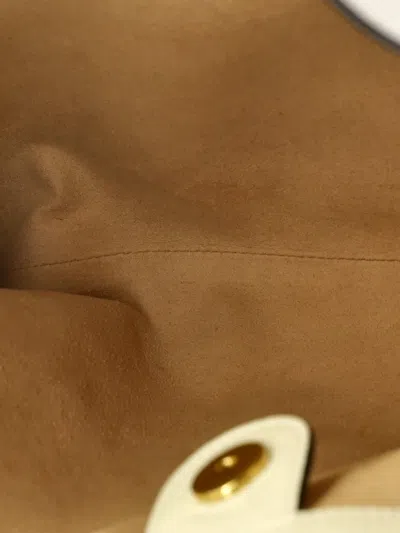 Pre-owned Gucci Rajah Chain Leather Large Tote Bag In White