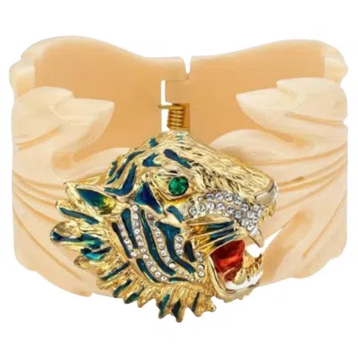 Pre-owned Gucci Rajah Resin Leaf Bracelet In Multi