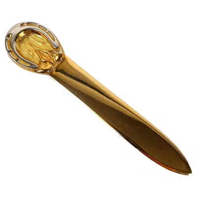 Pre-owned Gucci Rare 70s Horseshoe Letter Opener In Brass & Chrome By  With Original Box In Brown