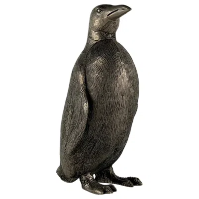Pre-owned Gucci Rare  Silver-plated Brass Penguin Sculpture, Italy, 1970s