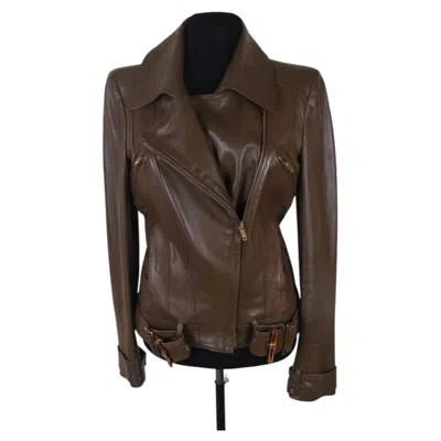 Pre-owned Gucci Rare Leather Jacket In Black