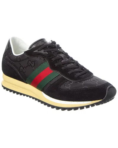 GUCCI GUCCI RE-MOTION GG CANVAS & SUEDE SNEAKER