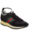 Gucci Re-motion Gg Nylon & Suede Sneaker In Black