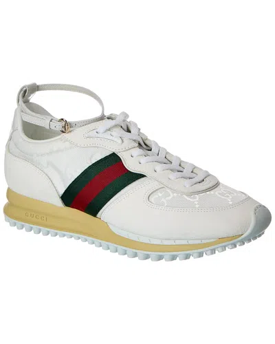 Gucci Re-motion Gg Nylon & Suede Sneaker In White