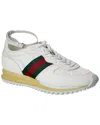 Gucci Motion Sneaker With Adjustable Ankle Strap In White