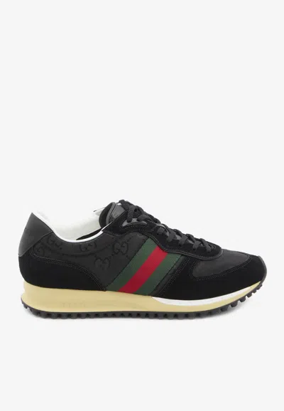 Gucci Sneaker Re-motion In Black Gg Fabric Men