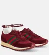 Gucci Re-motion Leather-trimmed Suede Sneakers In Bordeaux