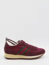 Gucci Re-motion Leather-trimmed Suede Sneakers In Red