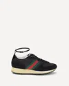 Gucci Motion Sneakers With Web Stripe In Blue