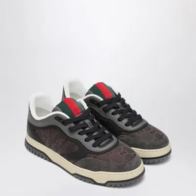 GUCCI GUCCI   RE-WEB BLACK AND GRAY SNEAKER