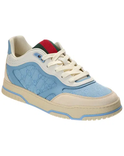 GUCCI GUCCI RE-WEB GG CANVAS & LEATHER SNEAKER