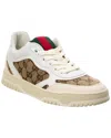 Gucci Re-web Leather And Original Gg Fabric Sneakers In Brown
