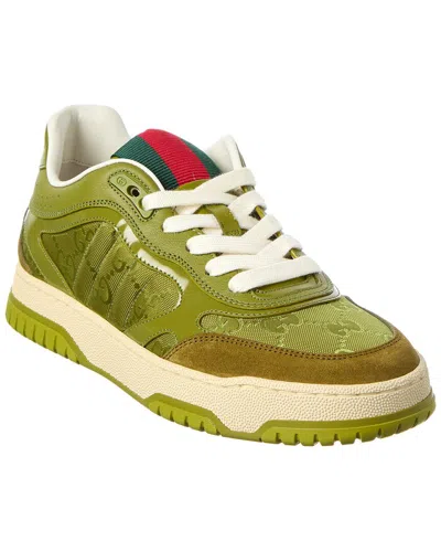 GUCCI GUCCI RE-WEB GG CANVAS & LEATHER SNEAKER