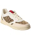 Gucci Re-web Leather And Original Gg Fabric Sneakers In White