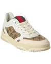 Gucci Re-web Leather And Original Gg Fabric Sneakers In White