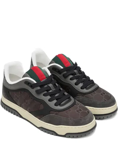 GUCCI RE-WEB GG MONOGRAM SUEDE SNEAKERS