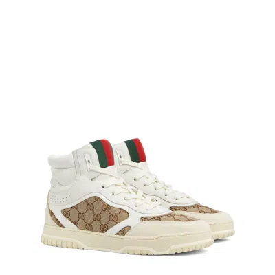 Gucci Re-web High Sneakers In Neutral