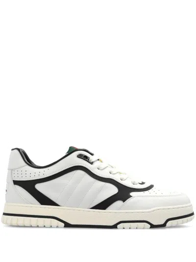 GUCCI GUCCI RE-WEB LEATHER SNEAKERS